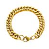 Gold Titanium Steel Chain Necklace and Bracelet Set with Multiple Sizes (50-60cm, 18-21cm)