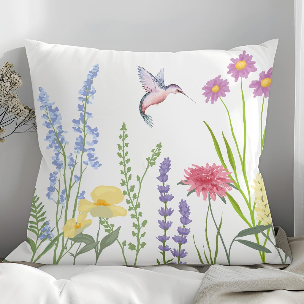 Spring And Summer Floral Print Pillow Cover Home Sofa Cushion Pillow Cover Premium Durable Quality Useful Practical