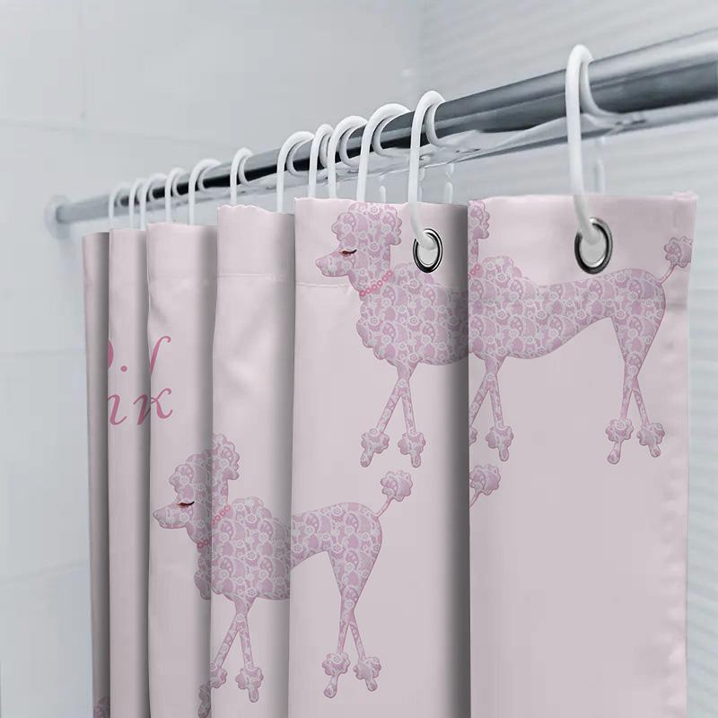 Pink and White Mandala Shower Curtain Modern Decorative Bath Liner for Bathroom 3D Printed Waterproof Fabric Size: Customizable