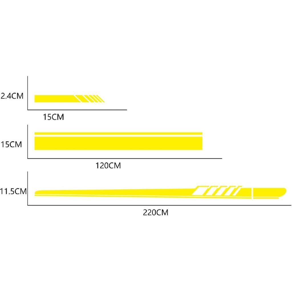 Racing Stripes Car Stickers Sport Stripes DIY Styling Decorated Door Hood Mirrors Vinyl Sticker Accessories For Car Trucks SUV(5PCS) (Yellow)