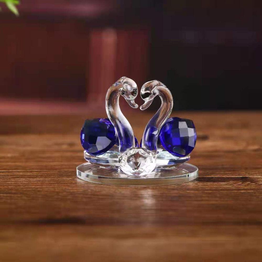 

Swan Home Decoration and Accessories Colorful Beautiful Glass Ornaments Crystal Swan Ornament Home B