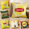 Tea for All Lipton-L Pillow Case Silky Elegant Comfort Sofa Bed  Invisible Zipper Beach Pillowcase