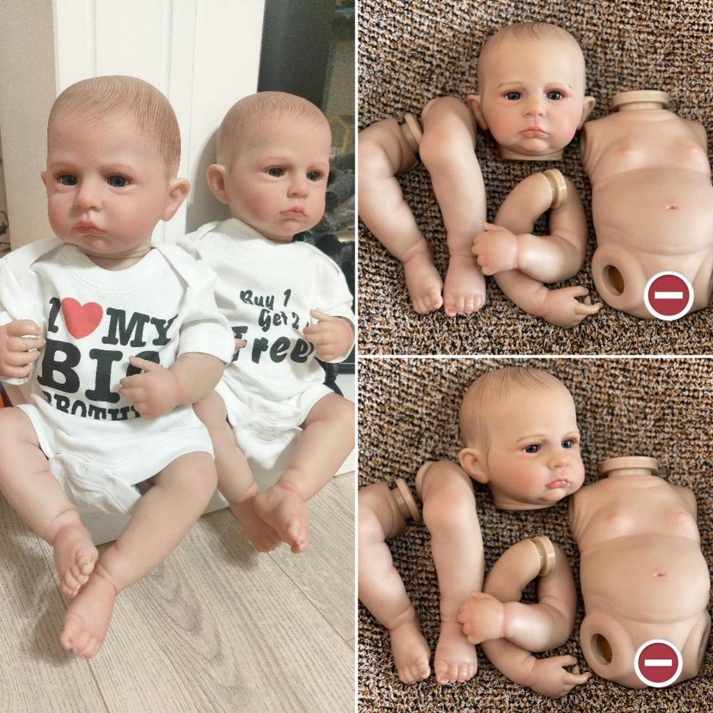 18-20palcový Cameron Reborn chlapec a dívka Celotělový měkký vinyl s 3D malovanými žilkami Viditelné realistické skutečné znovuzrozené panenky a sady nenabarvených panenek