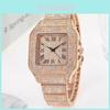 Stylish Square Watch For Men With Alloy Case And Swarovskiinspired Stone Decor