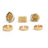 SHIXIN 6Pcs/Set Hip Hop Irregular letter Open Ring for Men 2026 New Trendy Goth Adjustable Chunky Ring Grunge Jewelry Steampunk