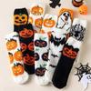 Calzini Elastici di Halloween Calzini da Casa Invernali Traspiranti Calzini in Pile Corallo Zucca Regalo di Hallowmas