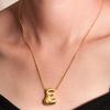 CARLIDANA Initial Stainless Steel Women Gold Plated Bubble Balloon Letter Personalized Round Snake Chain Chunky Necklace