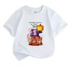 Kids Boys Girls 100% Cotton Crew Neck Short Sleeve T-Shirt, Funny Pixel Headless Horseman Pumpkin Print Casual Halloween Tees for Children Daily Wear