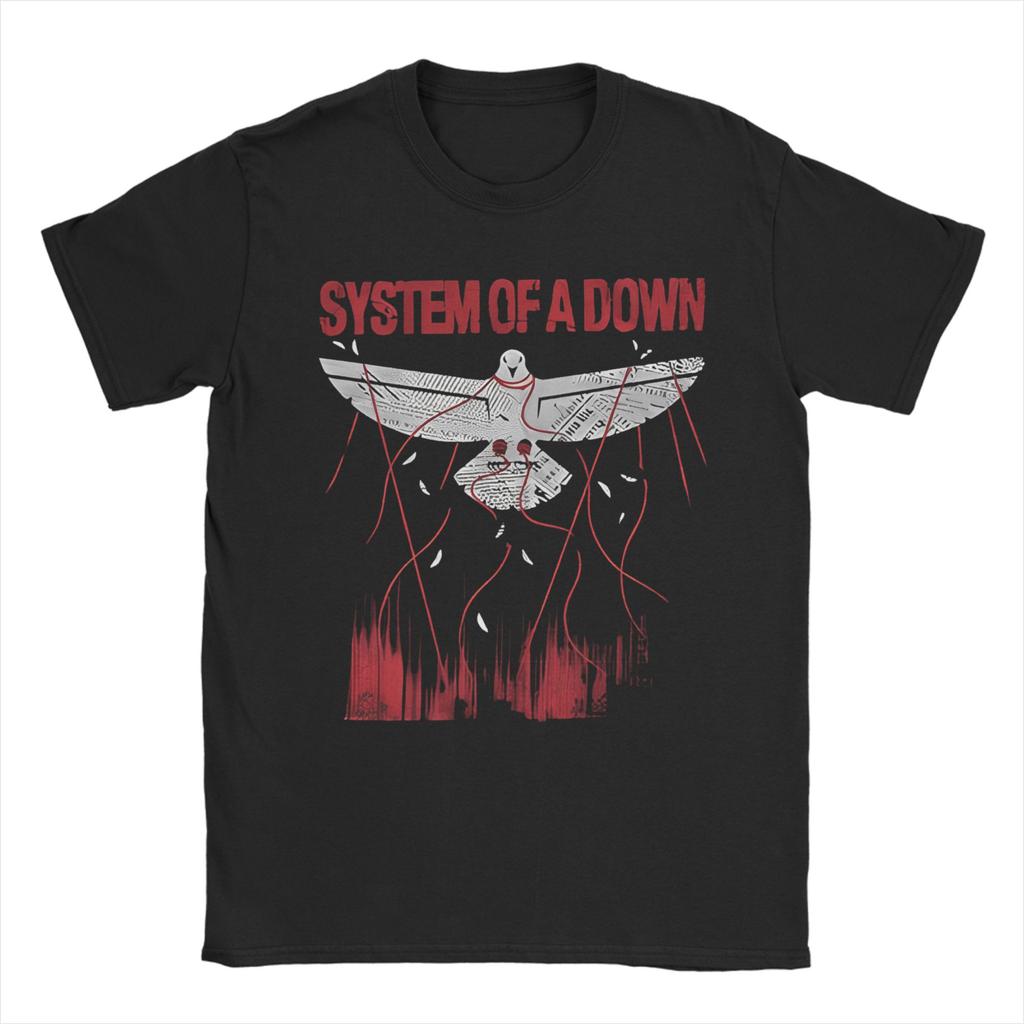 Mens TShirts System of a Down Band Mesmerize Unique Pure Cotton Tee Shirt Short Sleeve  T Shirts Crew Neck Clothing Adult
