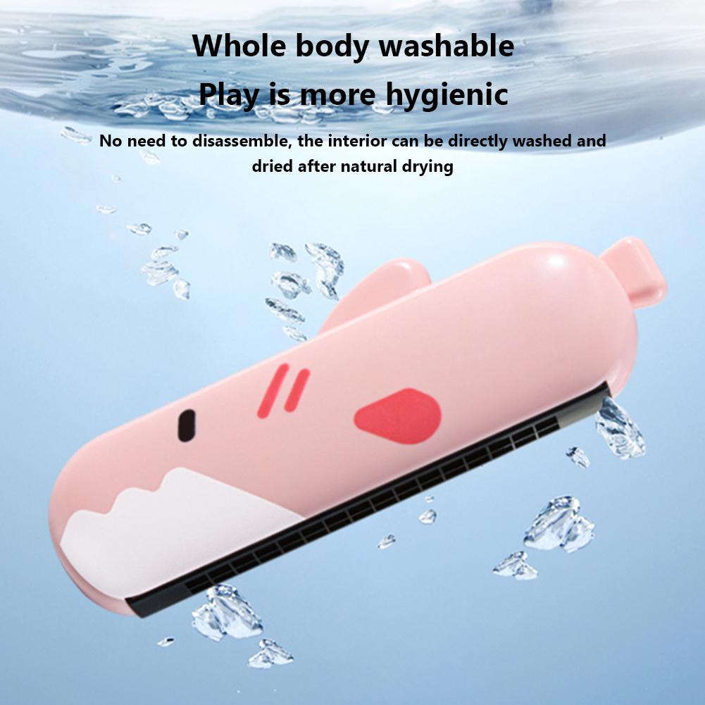 Kids Harmonica 16 Holes Harmonica For Toddler Educational Toy Shark Musical Instruments Gifts For Beginners Birthday