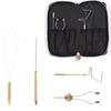 Fly Tying Tools Combo Kit Whip Finisher Bobbin Holder Bodkin Bobbin Threader for Fishing Lures fly lashing tools Stainless steel