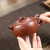 Traditionelle Yixing-Teekanne aus lila Ton, handgefertigter Bambus-Steinkessel, chinesisches Zisha-Teeset, 200 ml