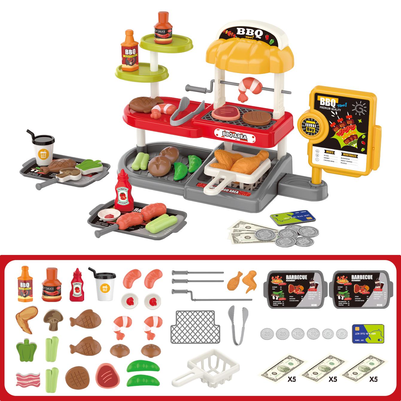 

Children s play house toy mini barbecue grill cash register card swiping simulation set