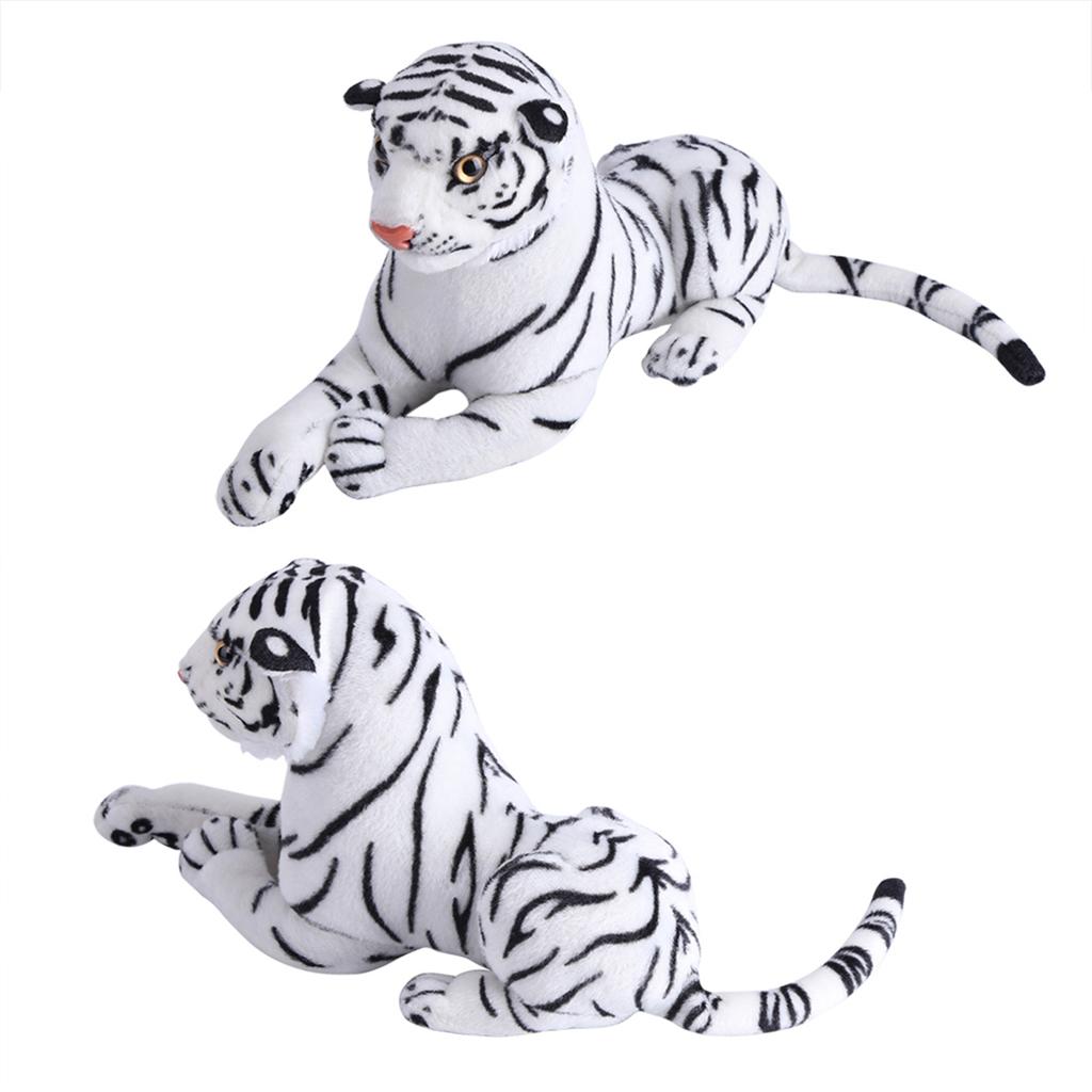 Artificial Tiger Plush Animal Realistic Big Cat White Soft Stuffed Toy Pillow