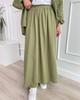 In-Stock Summer Fashion: Women's Crinkled Puff Sleeve Long Sleeve Muslim Apparel Skirt Set