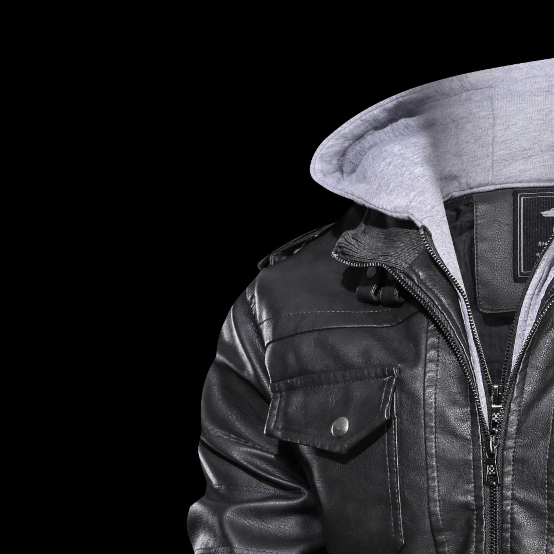 Модная мотоциклетная кожаная куртка мужская облегающая на молнии осенняя мужская кожаная — фото 5