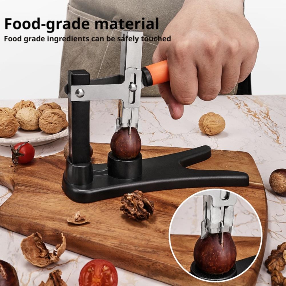 Chestnut Cutter Stainless Steel Chestnut Sheller Non Slip Handle Cracking Sheller Portable Nutcracker Chestnut Clip Kitchen Tool