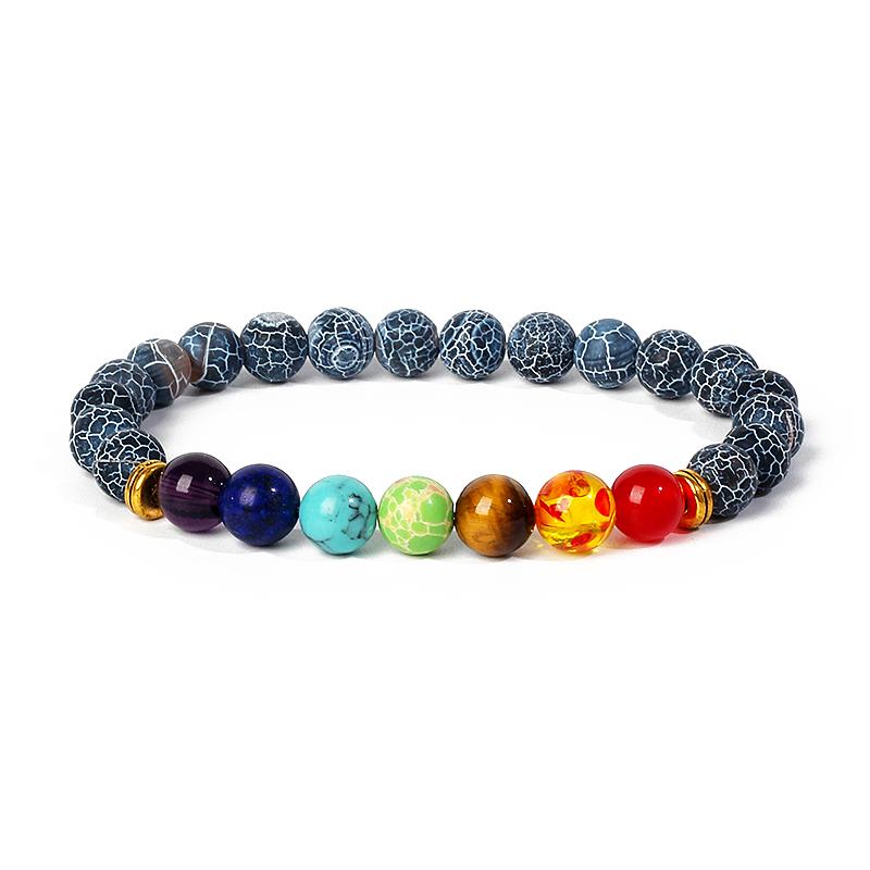 7 Chakra Diffuser Bracelets Men Women Natural Lava Stone Crystal Healing Anxiety Jewelry Mandala Yoga Meditation Bracelet Gift