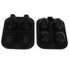 4-Gitter Totenkopf Form Eiswürfelform Halloween Eiscreme Silikonform mit 2 Trichtern für die Küche