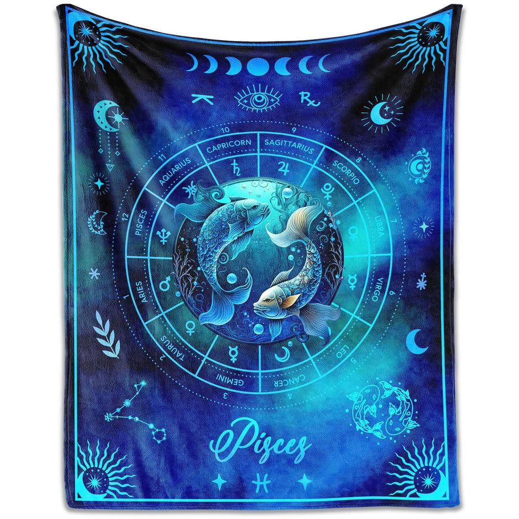 Cartoon Constellation Flannel Blanket Light Blanket Sofa Bedroom Bed Decorative Blanket