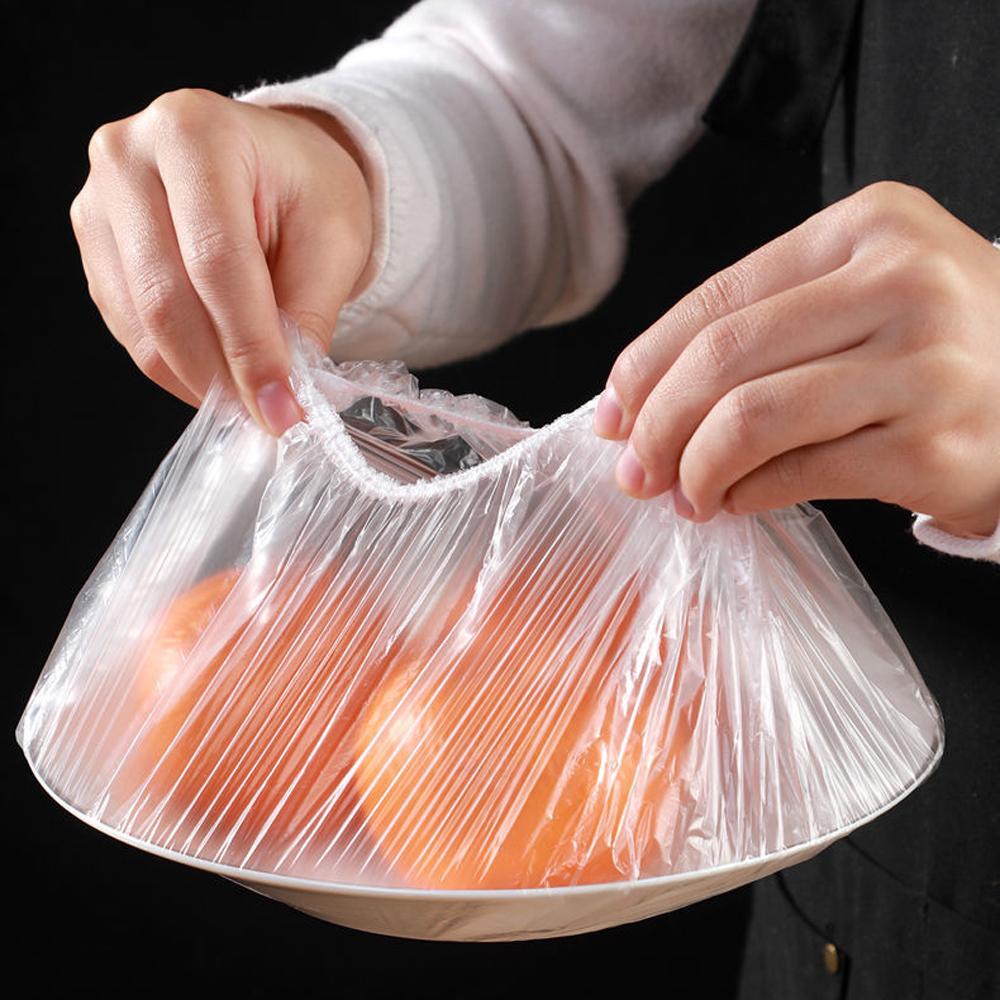 100 ks/balení PE prachotěsné nastavitelné kuchyňské potřeby potravinářská fólie pro udržení čerstvosti obal na zip sáček pro domácnost