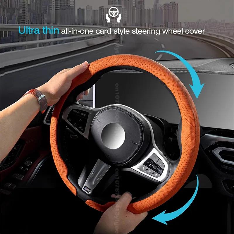 For Honda TYPE R Accord Civic HRV CRV CITY Jazz Pilot Odyssey Spirior FIT Ultra Thin 8D Nappa Leather Car Steering Wheel Cover