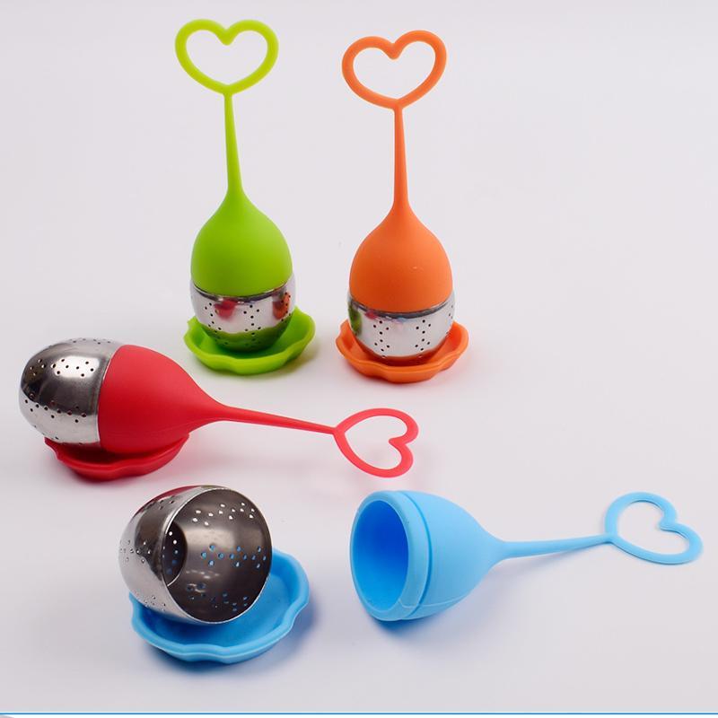 Silicone Loose Leaf Tea Infuser Food Safe Silicone Handle Stainless Steel Filter For Home Office Travel Tea Making