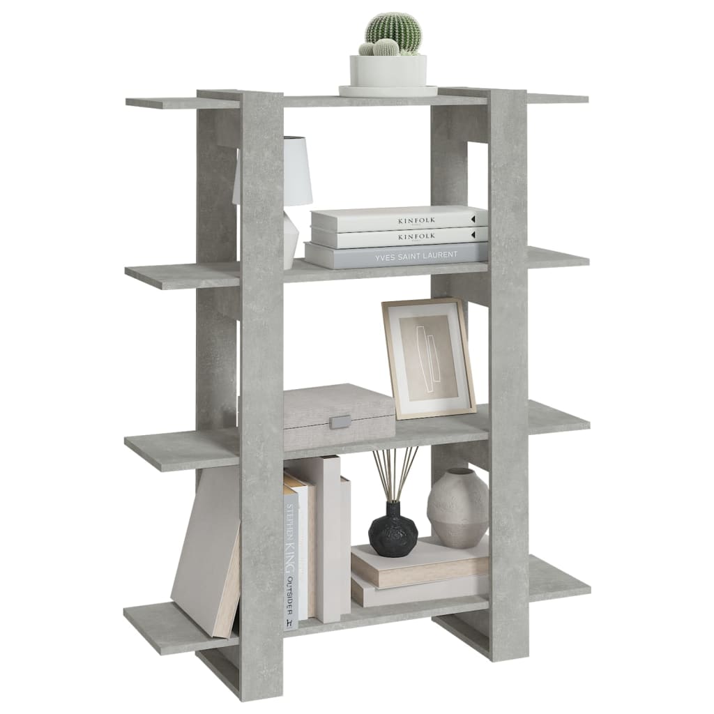 Bookshelf Room Divider Concrete Grey 100 x 30 x 123.5 cm