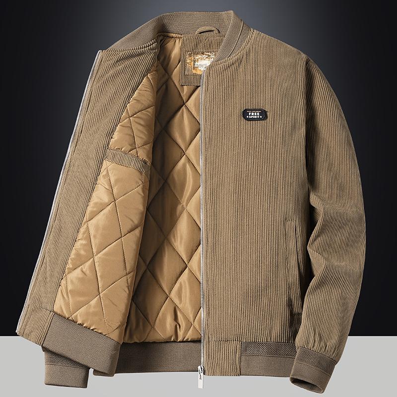 Men's Corduroy Cotton Baseball Collar Business Jacket - Warm Autumn/Winter Casual Fashion Top