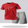 Summer Men's Casual T-Shirt and Shorts Two-Piece Set Relaxed Fit Men's Short-Sleeve Breathable Athletic Set Two-Piece Set