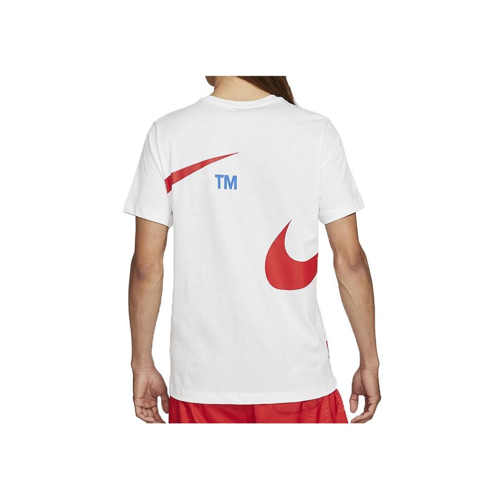 Nike Sportswear Double Swoosh Large Logo Print Crew Neck Short Sleeve T-Shirt Men Tops White DD3350-100