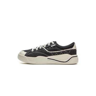 Zapatillas de Lona de Caña Baja Antideslizantes Resistentes a la Abrasión Li Ning Unisex Negro AGCV065-1