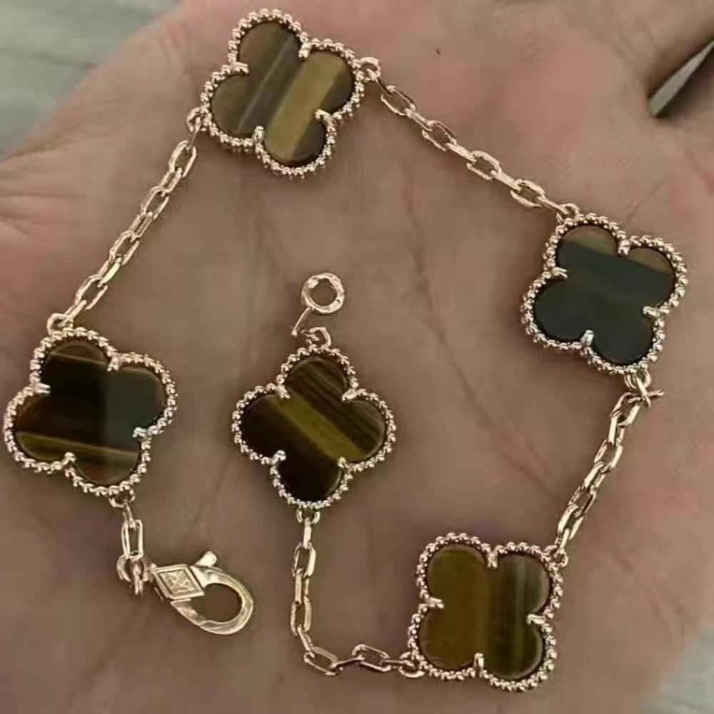 Four-leaf Clover Agate Bracelet - Minimalist Design Stylish and High-end Bangle
