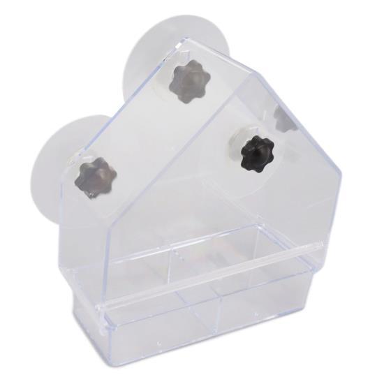 Window Bird Feeder Detachable Tray Transparent Durable Lightweight Birds Feeders with 3 Strong Suction Cups for Home 