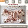 2D 30th Birthday Photography Backdrop Rose Gold Balloon & Banner Party Background