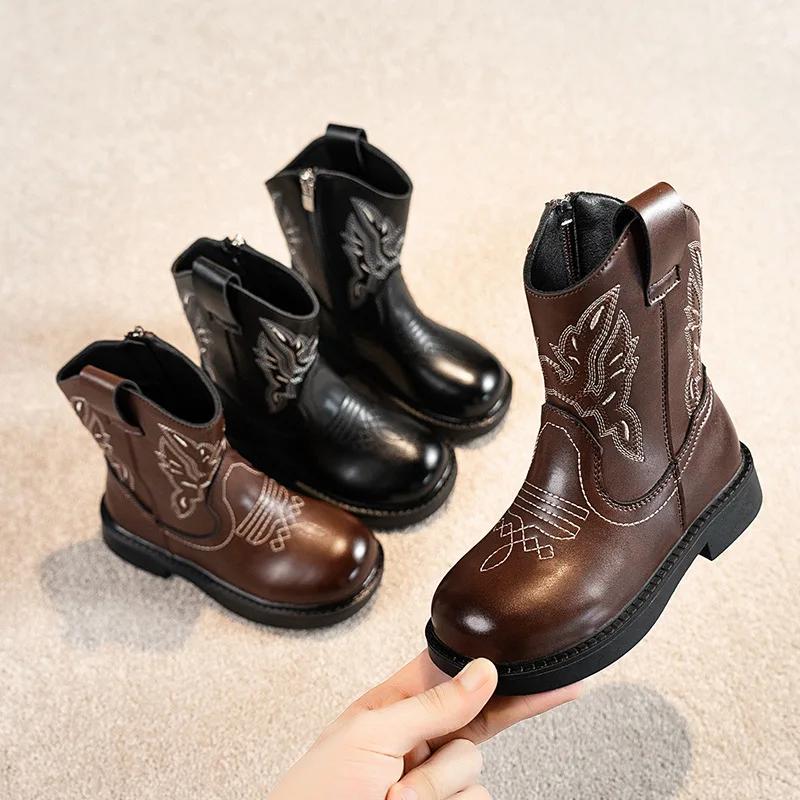 Botas Dívčí boty Nepromokavé kovbojské boty Dětské Krátké Protiskluzová bota Silná bota Dětská bota Zapatos
