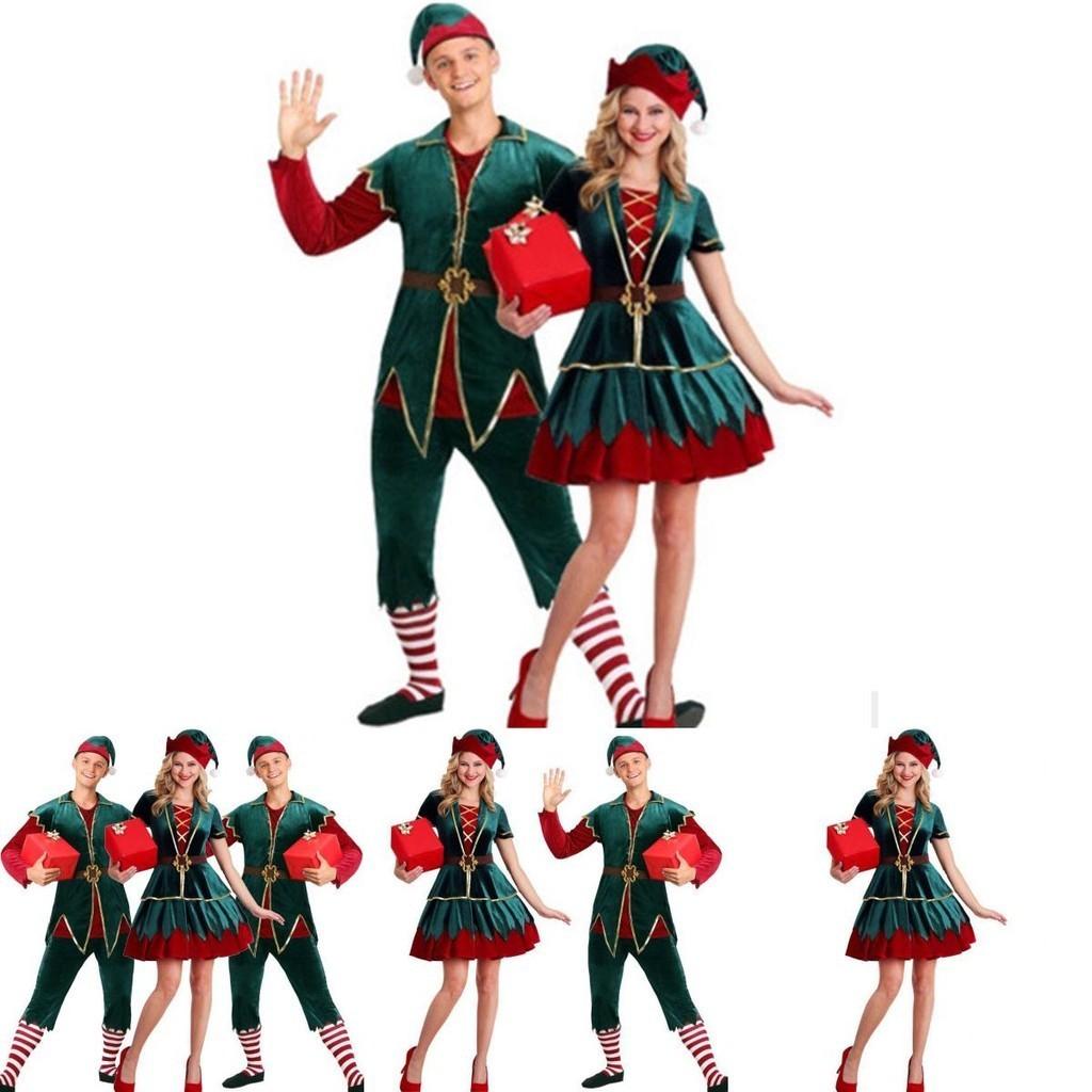 Durable Christmas Costume For Couples With Fashionable Style And Soft Velvet Feel