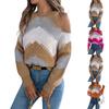 Dames Off-Shoulder Ronde Hals Lange Mouwen Pullover Trui