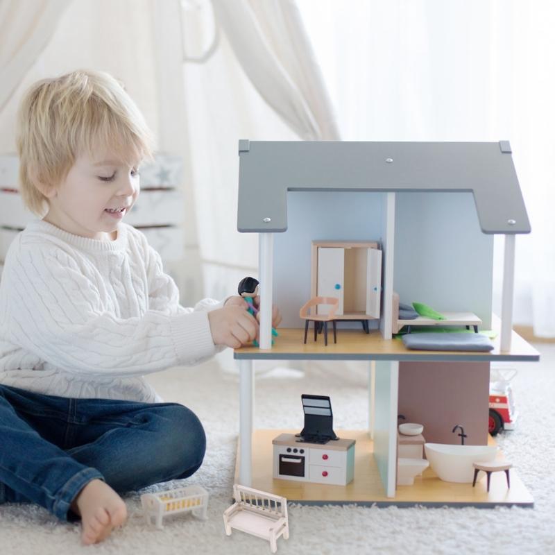 Doll House Zakka Model Realistic Dollhouses Benches Chair Realistic Play Chair Realistic 1:12 Model Mini Size Toy