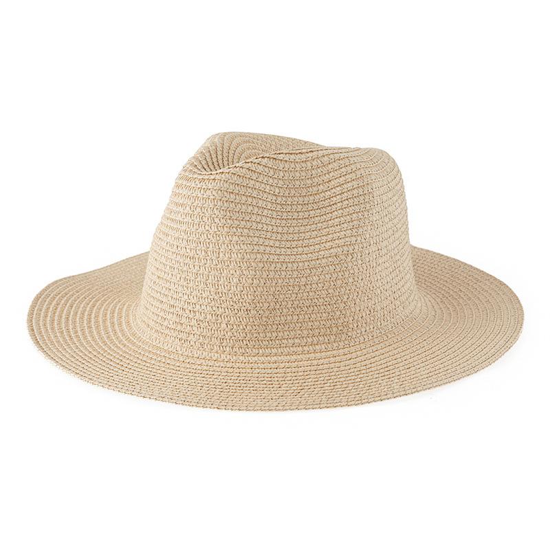 Women's Jazz Straw Hat with Wide Brim - European & American Style Panama Sunshade Fedora