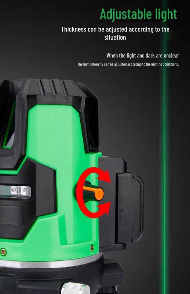 High-Precision Outdoor Laser Level with Infrared, Green, and Blue High-Brightness Beams - 2, 3, and 5-Line Automatic Leveling