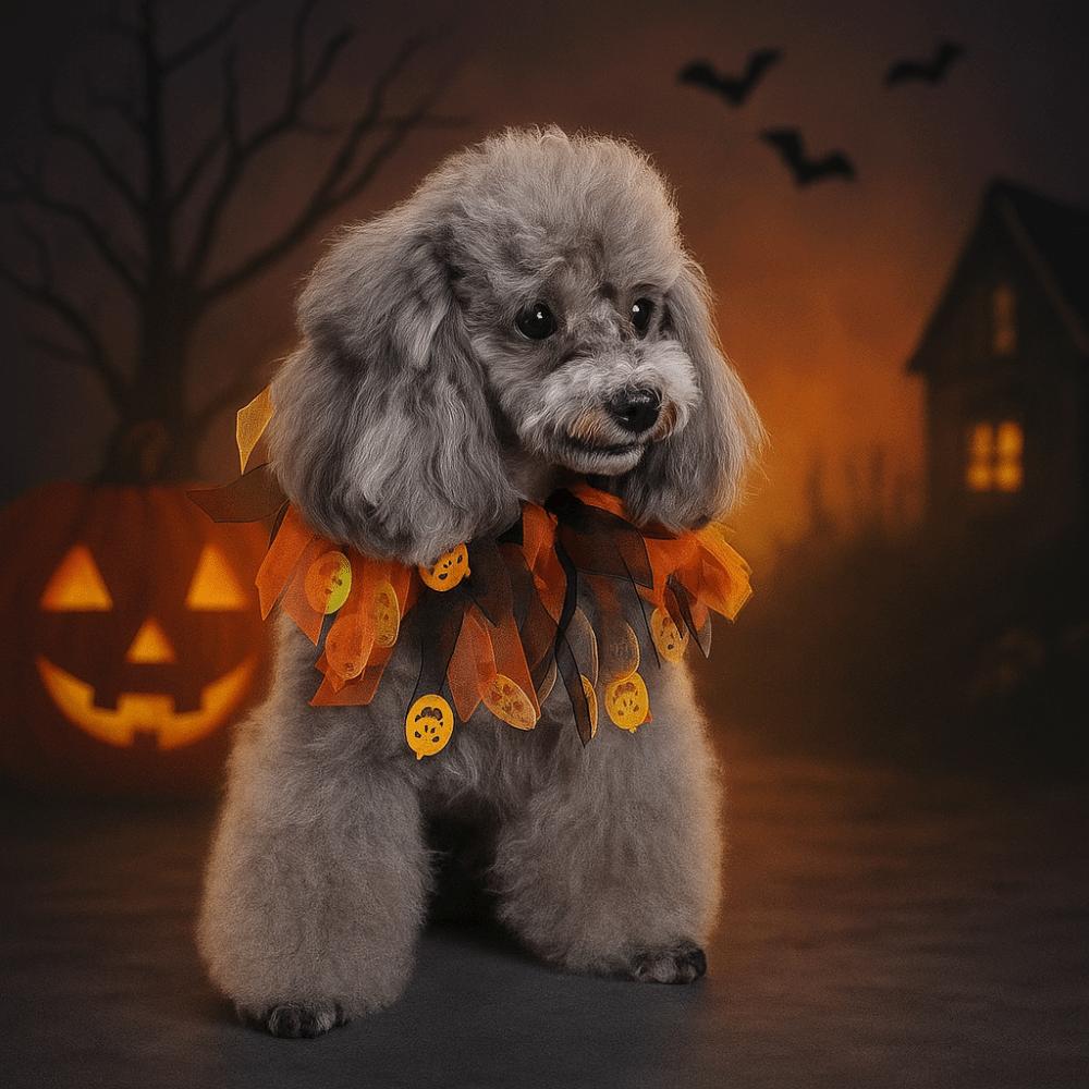 Adjustable Halloween Cat Costume Pumpkin Pet Halloween Supplies Cat Collar Hat Set  Halloween Party