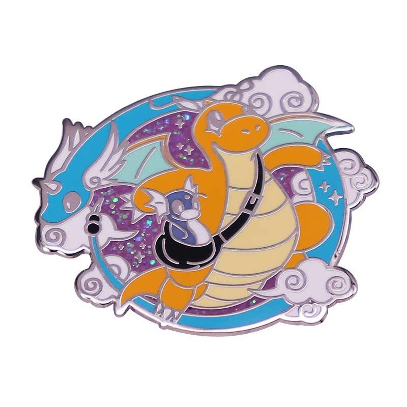 Dratini Anime Brooch For Backpacks Enamel Pin Dragon Metal Brooch Pin For Women Badges Pin Brooches Jewelry Accessories