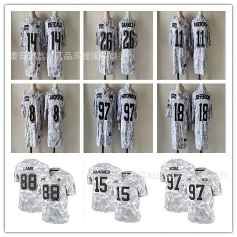 Camiseta de Fan de Equipo de la NFL Algodón Ropa Deportiva Hombres Mujeres Temporada Apoyo Eagles Seahawks Vikings 49ers Chiefs Jaguars Dolphins