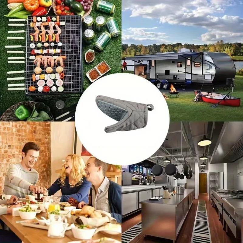 2pcs Heat-Resistant Silicone Trivets with Cotton Cover,Heat-Resistant Kitchen Mats - Non-Slip Microwave Safe Accessories