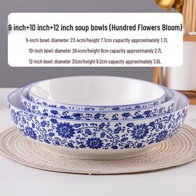 Chinese Style Ceramic Soup Bowls Set
