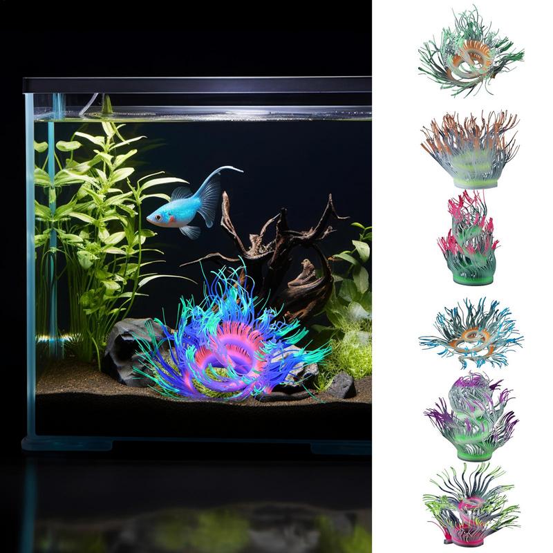 Sea Anemone Decorations For Aquarium Sea Anemone Ornaments Silicone For Fish Tank Artificial Aquarium Decorations For Freshwater
