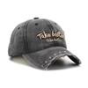 Cappello in Denim Lavato Retro Giapponese Ricamato con Lettere per Sport all'Aperto Uomo Viaggio Cappello da Sole Cappellino da Baseball Classico Versatile Comodo