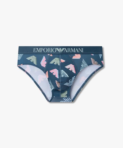 

[Emporio Armani Underwear] Мужские трусы-слипы с 3D-принтом логотипа 0816111024 [Доставка из Кореи] 100% Оригинал Teal Grey - S
