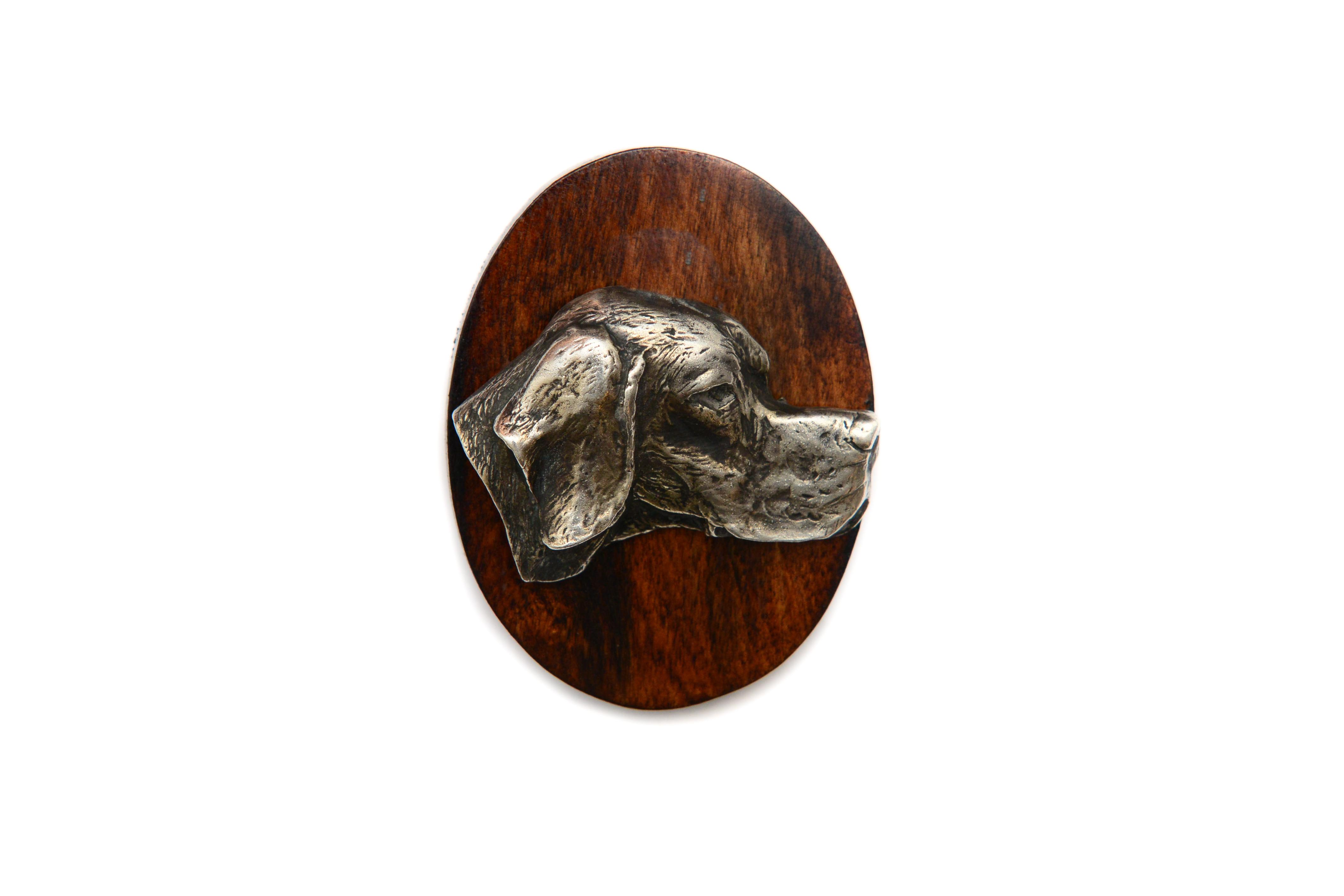 

English Pointer I - Dog show brooch, starter number clip, dog pin by Art-Dog коричневий